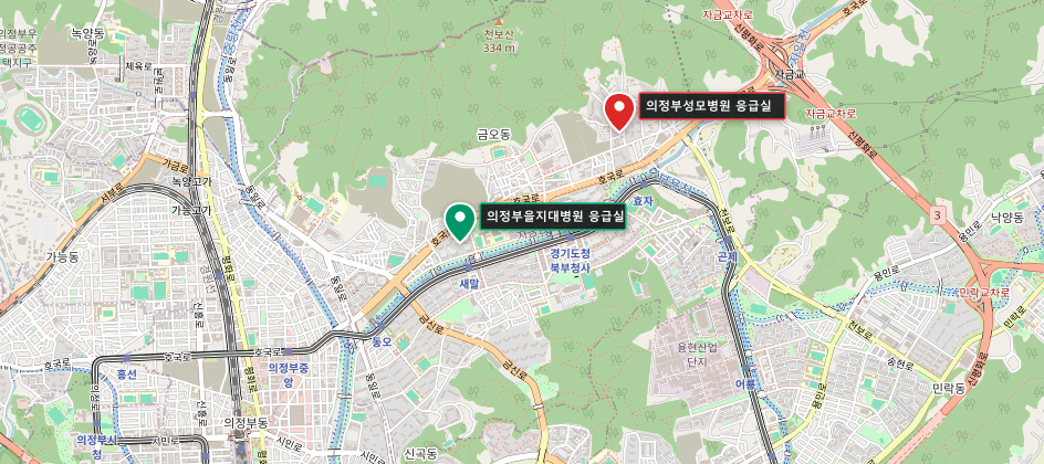 의정부시 24시간 응급의료 지도